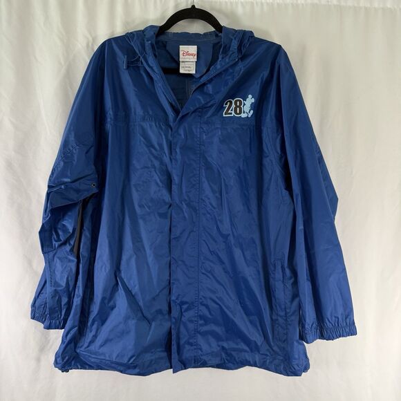 Disney Tops - Disney Mickey Mouse 1928 Windbreaker Unisex Large XL Blue Full Zip Hooded
